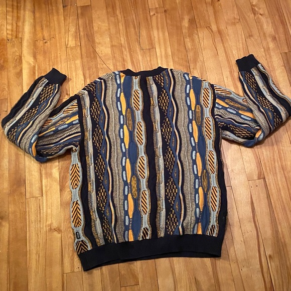 Vintage Coogi Style DJab Multicolor Crewneck Cable Knit Sweater size M - Picture 7 of 11